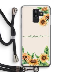 CaseCompany Zonnebloemen: Samsung Galaxy J8 (2018) Transparant Hoesje met koord