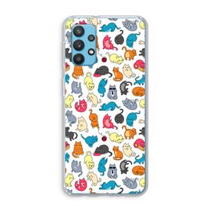 CaseCompany Kleurrijke katten: Samsung Galaxy A32 4G Transparant Hoesje