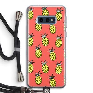 CaseCompany Ananas: Samsung Galaxy S10e Transparant Hoesje met koord