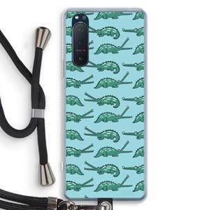 CaseCompany Kroko: Sony Xperia 5 II Transparant Hoesje met koord
