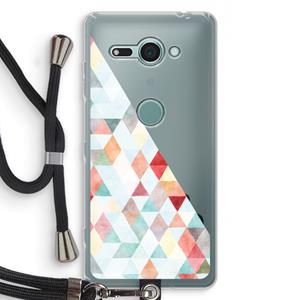 CaseCompany Gekleurde driehoekjes pastel: Sony Xperia XZ2 Compact Transparant Hoesje met koord