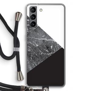 CaseCompany Combinatie marmer: Samsung Galaxy S21 Transparant Hoesje met koord