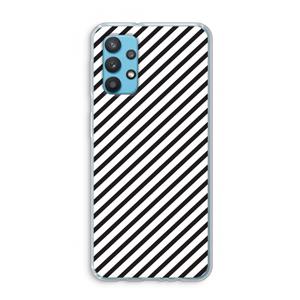 CaseCompany Strepen zwart-wit: Samsung Galaxy A32 4G Transparant Hoesje