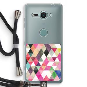 CaseCompany Gekleurde driehoekjes: Sony Xperia XZ2 Compact Transparant Hoesje met koord