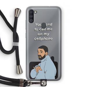 CaseCompany Hotline bling: Samsung Galaxy A11 Transparant Hoesje met koord