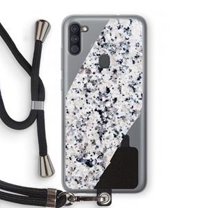 CaseCompany Gespikkelde marmer: Samsung Galaxy A11 Transparant Hoesje met koord