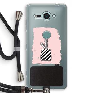 CaseCompany Zwart-wit cactus: Sony Xperia XZ2 Compact Transparant Hoesje met koord