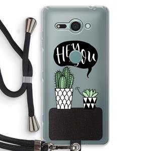 CaseCompany Hey you cactus: Sony Xperia XZ2 Compact Transparant Hoesje met koord