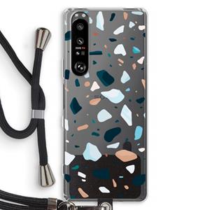CaseCompany Terrazzo N°13: Sony Xperia 1 III Transparant Hoesje met koord