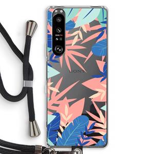 CaseCompany Tropisch: Sony Xperia 1 III Transparant Hoesje met koord