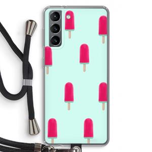 CaseCompany Waterijsje: Samsung Galaxy S21 Transparant Hoesje met koord