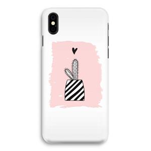 CaseCompany Zwart-wit cactus: iPhone Xs Volledig Geprint Hoesje