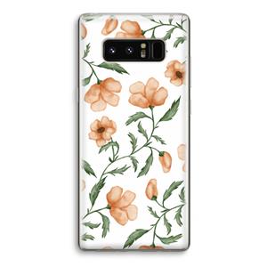 CaseCompany Peachy flowers: Samsung Galaxy Note 8 Transparant Hoesje