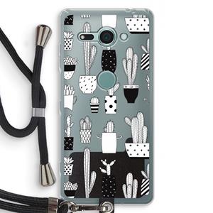 CaseCompany Cactusmotief: Sony Xperia XZ2 Compact Transparant Hoesje met koord