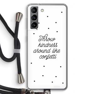 CaseCompany Confetti: Samsung Galaxy S21 Transparant Hoesje met koord