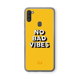 CaseCompany No Bad Vibes: Samsung Galaxy A11 Transparant Hoesje