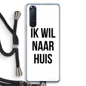 CaseCompany Ik wil naar huis: Sony Xperia 5 II Transparant Hoesje met koord