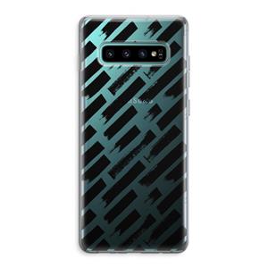 CaseCompany Zwarte vegen: Samsung Galaxy S10 Plus Transparant Hoesje