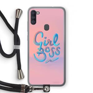 CaseCompany Girl boss: Samsung Galaxy A11 Transparant Hoesje met koord