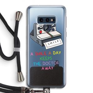 CaseCompany Smile: Samsung Galaxy S10e Transparant Hoesje met koord