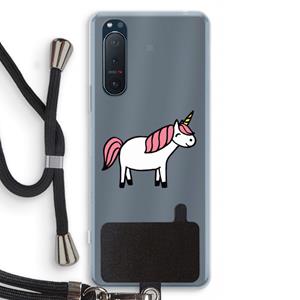CaseCompany Eenhoorn: Sony Xperia 5 II Transparant Hoesje met koord