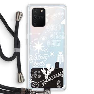 CaseCompany Good vibes: Samsung Galaxy S10 Lite Transparant Hoesje met koord