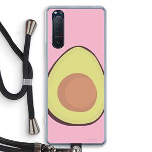 CaseCompany Avocado: Sony Xperia 5 II Transparant Hoesje met koord