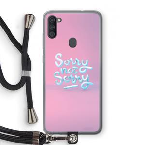CaseCompany Sorry not sorry: Samsung Galaxy A11 Transparant Hoesje met koord