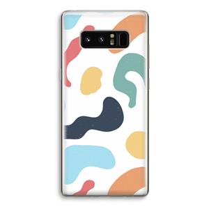 CaseCompany Memphis Shapes Blue: Samsung Galaxy Note 8 Transparant Hoesje