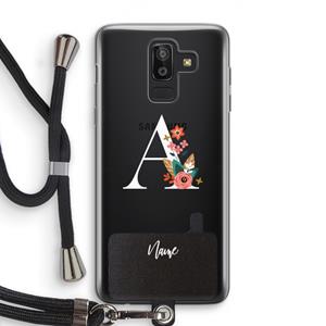 CaseCompany Pink Bouquet: Samsung Galaxy J8 (2018) Transparant Hoesje met koord
