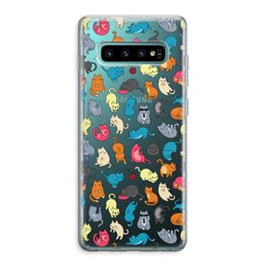 CaseCompany Kleurrijke katten: Samsung Galaxy S10 Plus Transparant Hoesje
