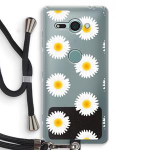 CaseCompany Margrietjes: Sony Xperia XZ2 Compact Transparant Hoesje met koord
