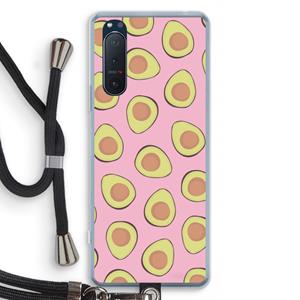 CaseCompany Dancing avocados: Sony Xperia 5 II Transparant Hoesje met koord