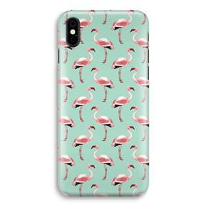 CaseCompany Flamingoprint groen: iPhone Xs Volledig Geprint Hoesje