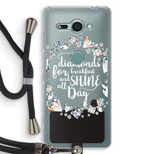 CaseCompany Diamonds: Sony Xperia XZ2 Compact Transparant Hoesje met koord