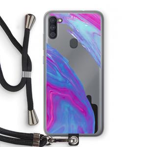 CaseCompany Zweverige regenboog: Samsung Galaxy A11 Transparant Hoesje met koord