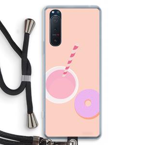 CaseCompany Donut: Sony Xperia 5 II Transparant Hoesje met koord