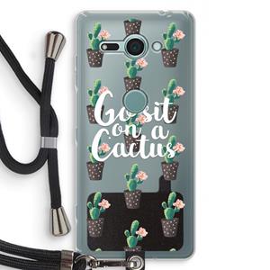 CaseCompany Cactus quote: Sony Xperia XZ2 Compact Transparant Hoesje met koord