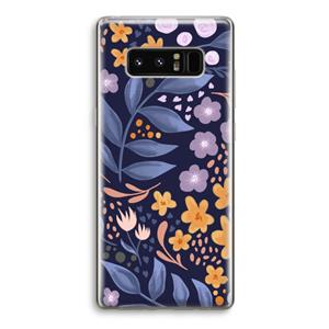 CaseCompany Flowers with blue leaves: Samsung Galaxy Note 8 Transparant Hoesje