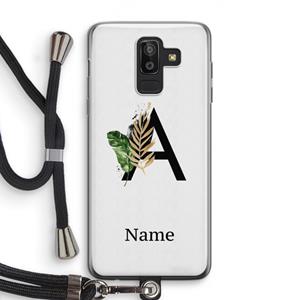 CaseCompany Charcoal Flora: Samsung Galaxy J8 (2018) Transparant Hoesje met koord