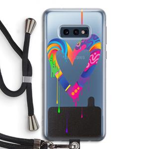 CaseCompany Melts My Heart: Samsung Galaxy S10e Transparant Hoesje met koord
