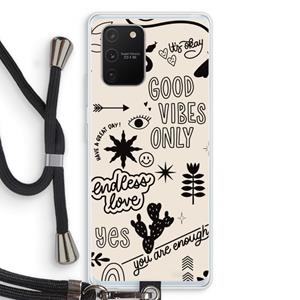 CaseCompany Good vibes: Samsung Galaxy S10 Lite Transparant Hoesje met koord