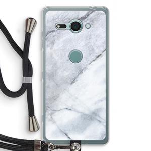 CaseCompany Witte marmer: Sony Xperia XZ2 Compact Transparant Hoesje met koord