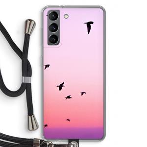 CaseCompany Fly away: Samsung Galaxy S21 Transparant Hoesje met koord
