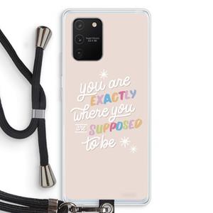 CaseCompany Right Place: Samsung Galaxy S10 Lite Transparant Hoesje met koord