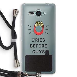 CaseCompany Fries before guys: Sony Xperia XZ2 Compact Transparant Hoesje met koord
