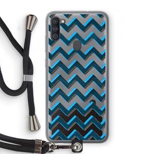 CaseCompany Onderbroken lijn: Samsung Galaxy A11 Transparant Hoesje met koord