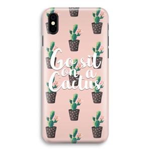 CaseCompany Cactus quote: iPhone Xs Volledig Geprint Hoesje