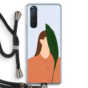 CaseCompany Leaf: Sony Xperia 5 II Transparant Hoesje met koord