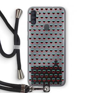 CaseCompany Hartjes: Samsung Galaxy A11 Transparant Hoesje met koord